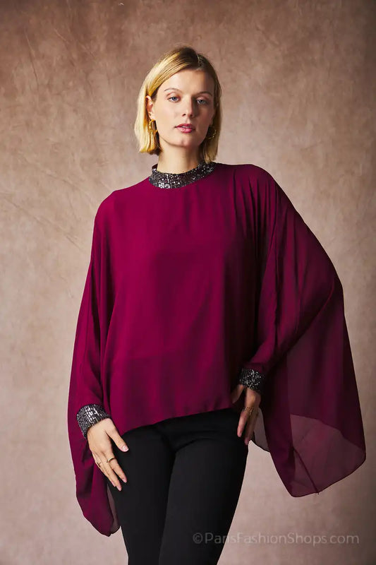 Loose blouse with sequins