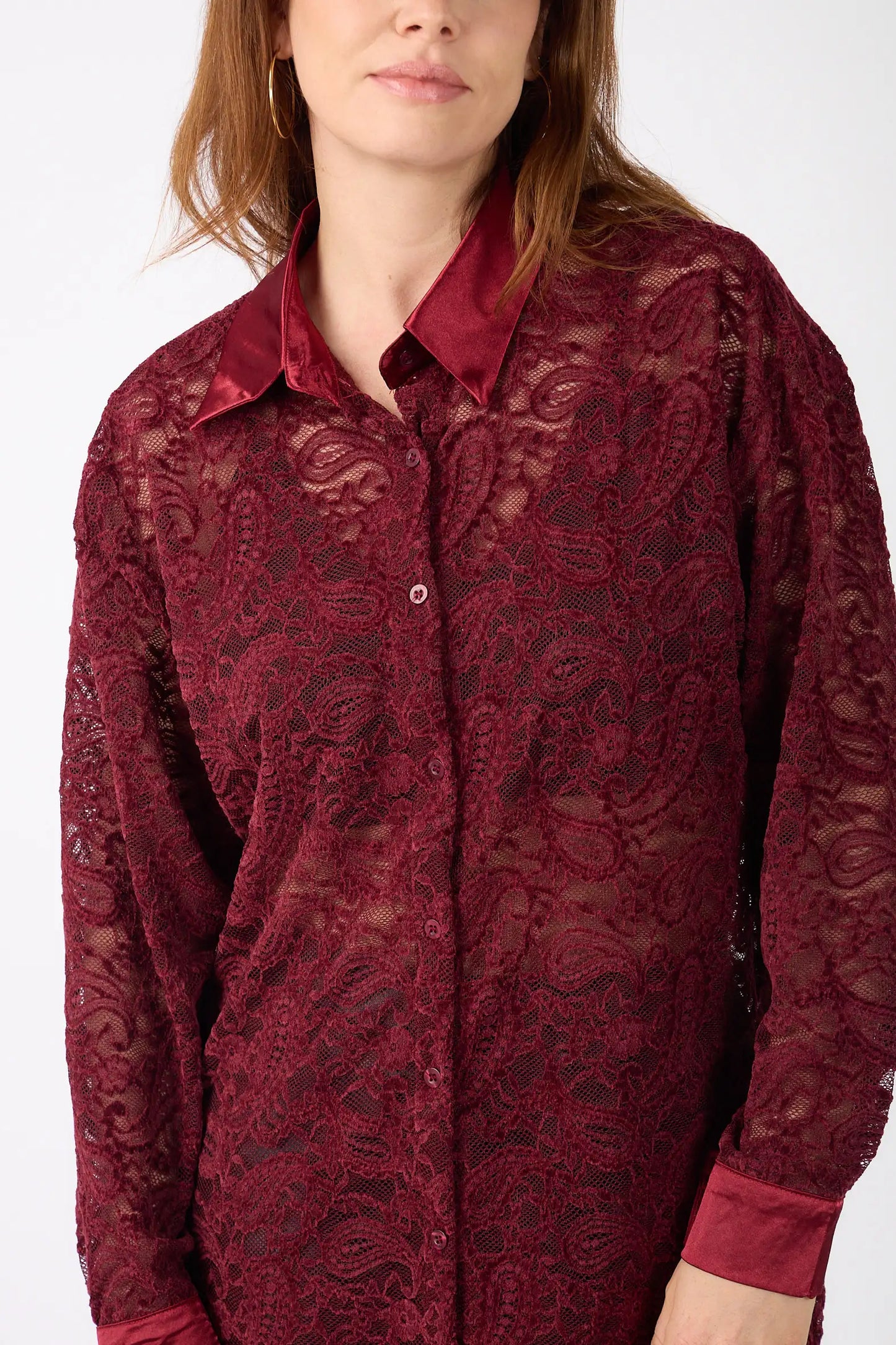 LACEY Shirt – Signature Lace & Satin Collar