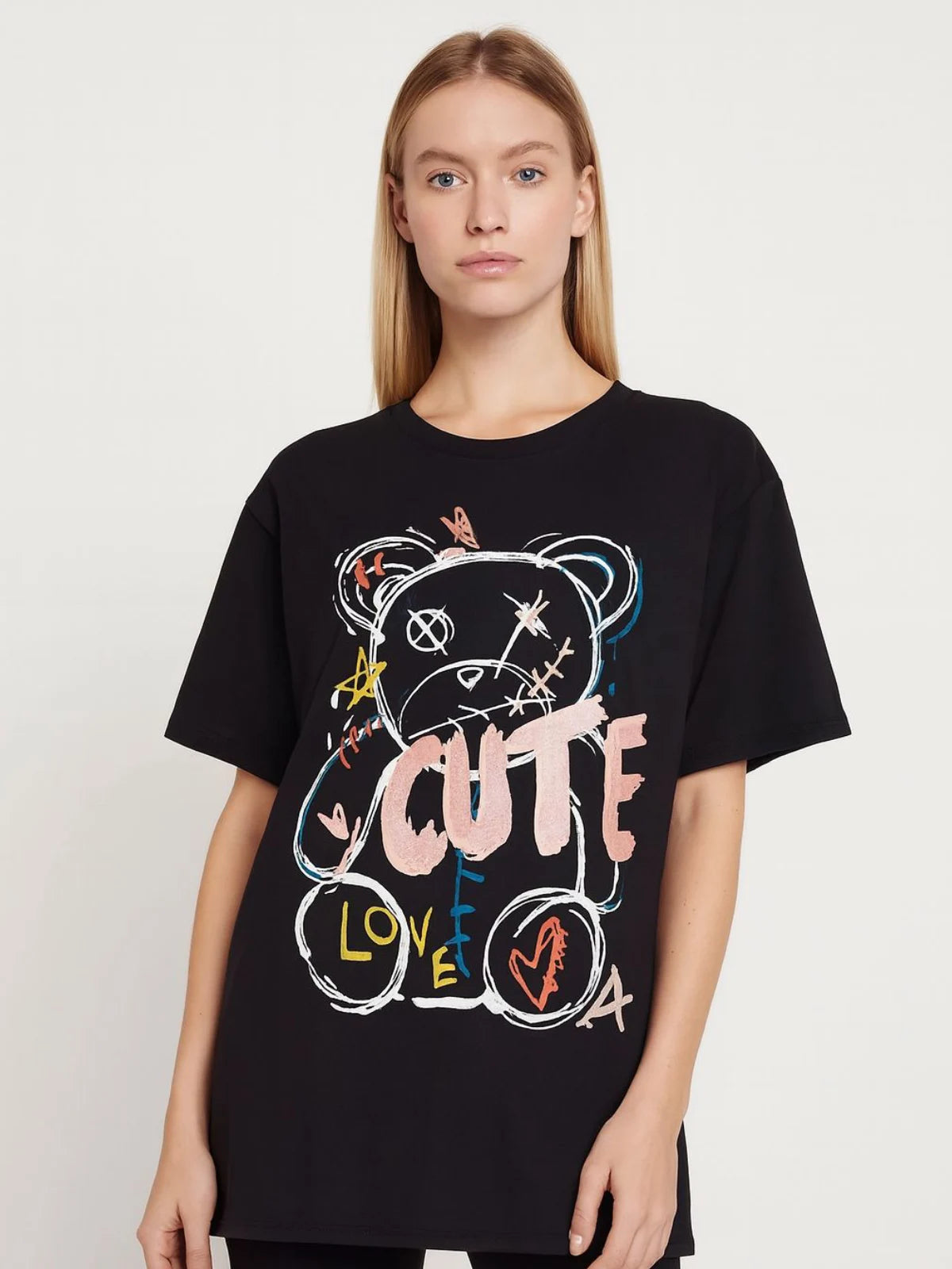 Ladies Cute Teddy Oversized Tshirt