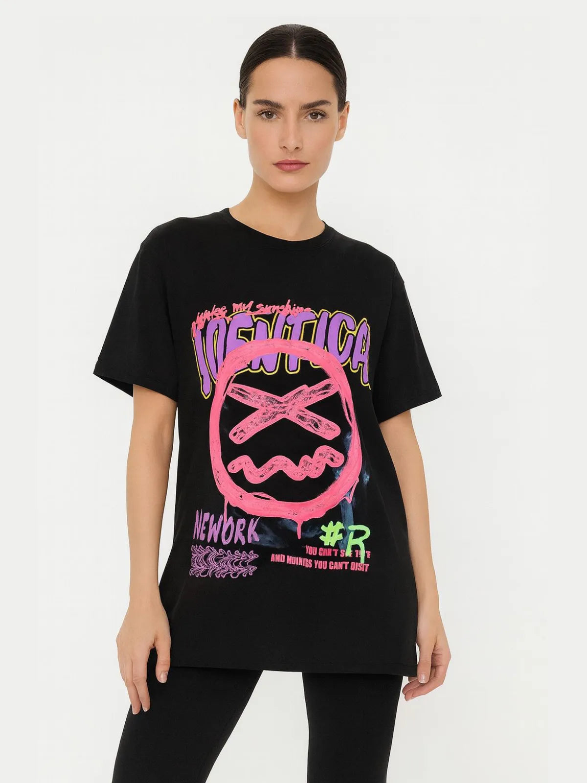 Ladies Identical Graphic Oversized Tshirt