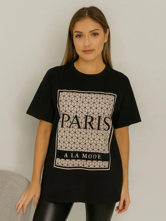 Ladies Paris A LA Mode Oversized Tshirt