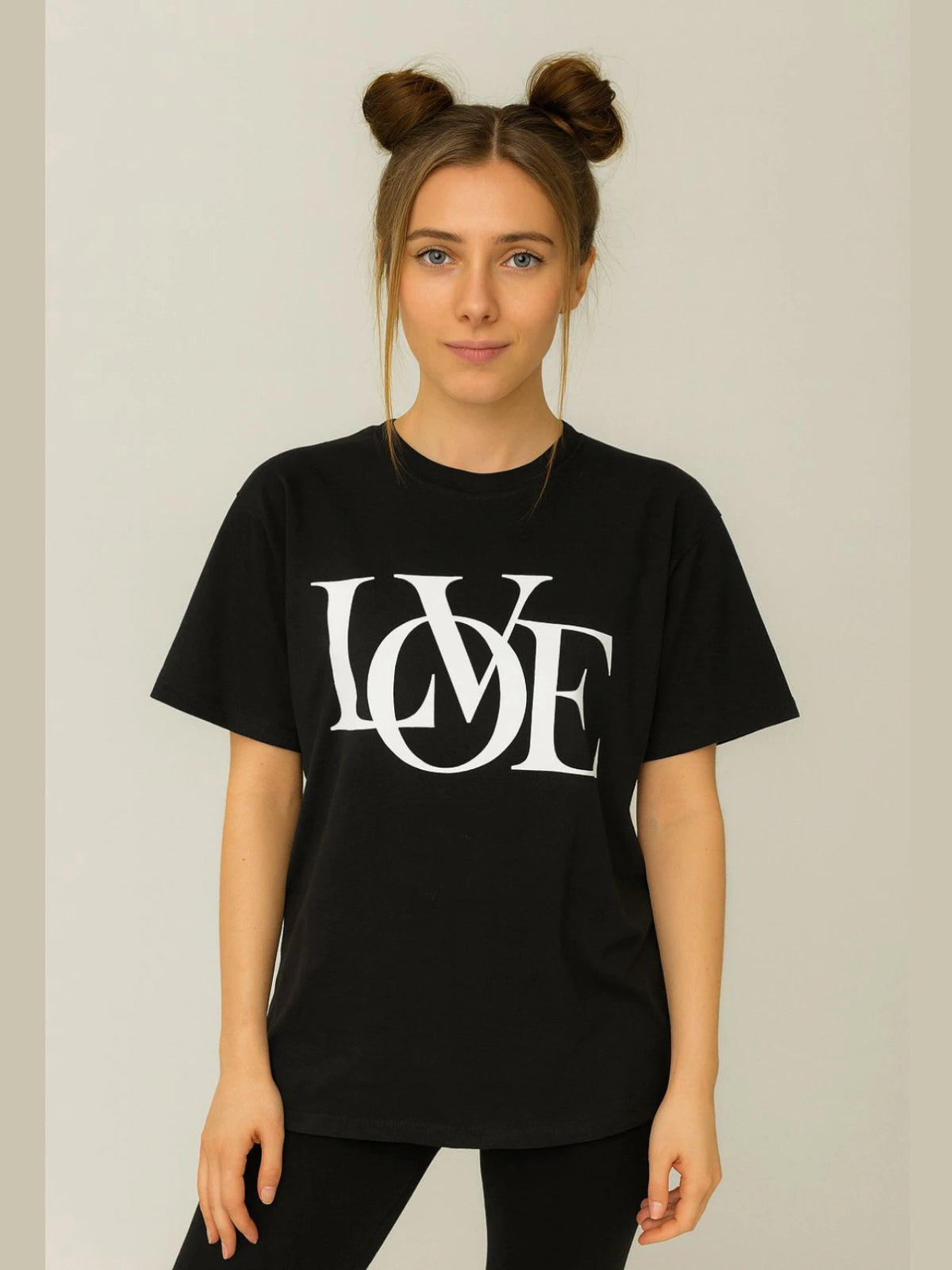 Ladies Plain Love Oversized Tshirt