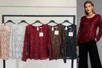 Sequin collar blouse
