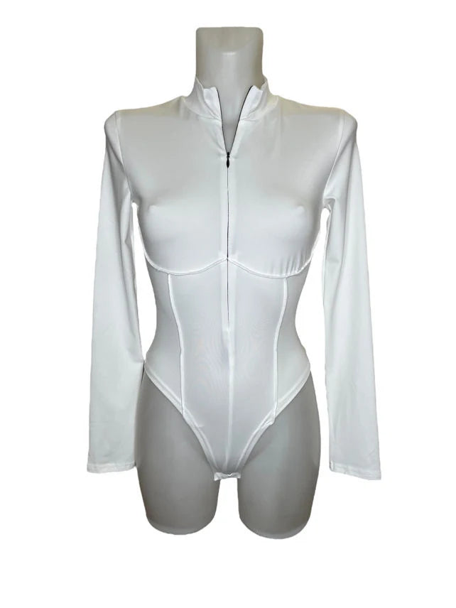 Long sleeve shaping bodysuit – structured sculpting effect