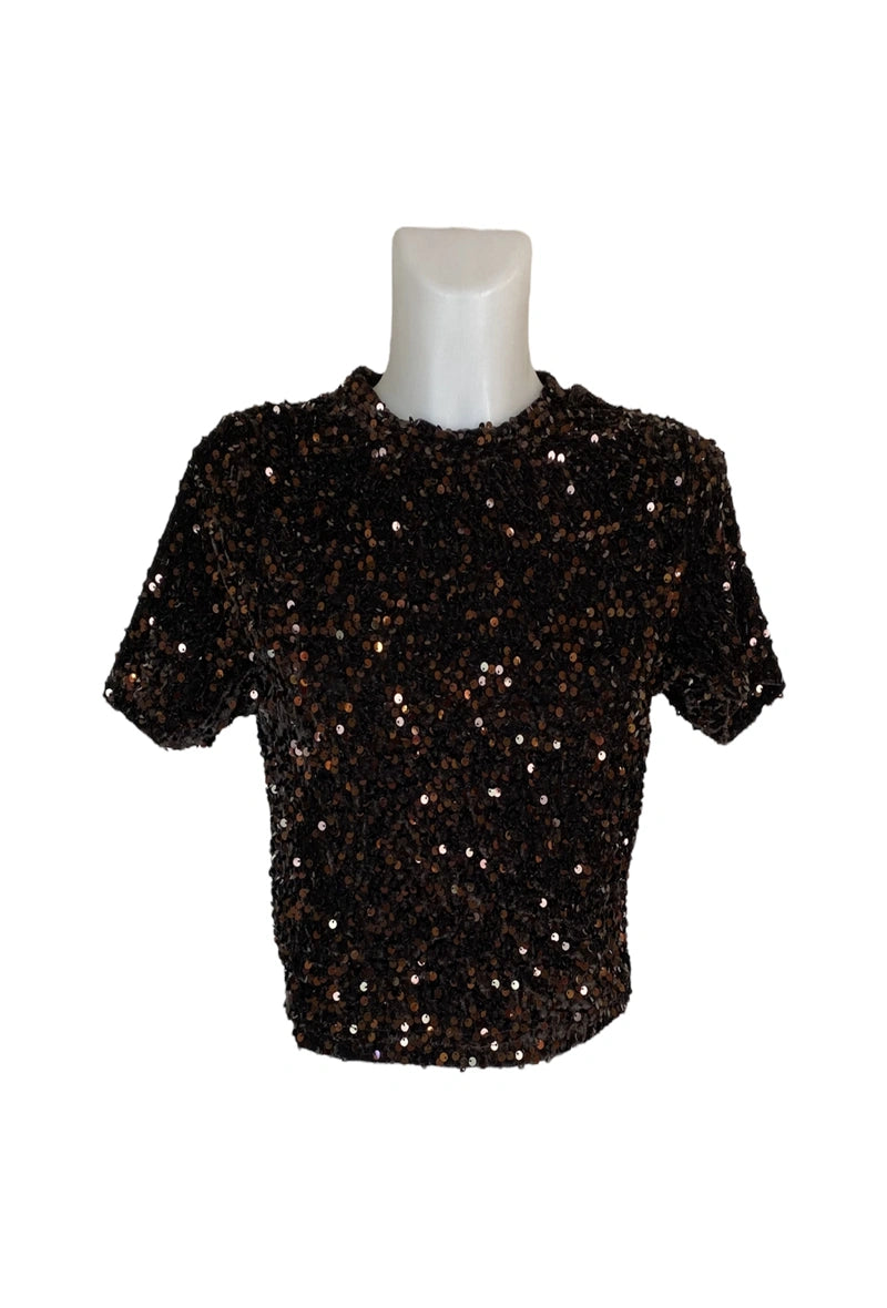CANDY – Sparkling sequin crop top