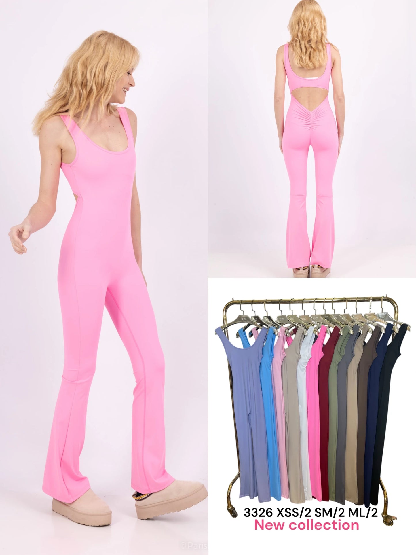 Fitted jumpsuit with elephant feet - Open back