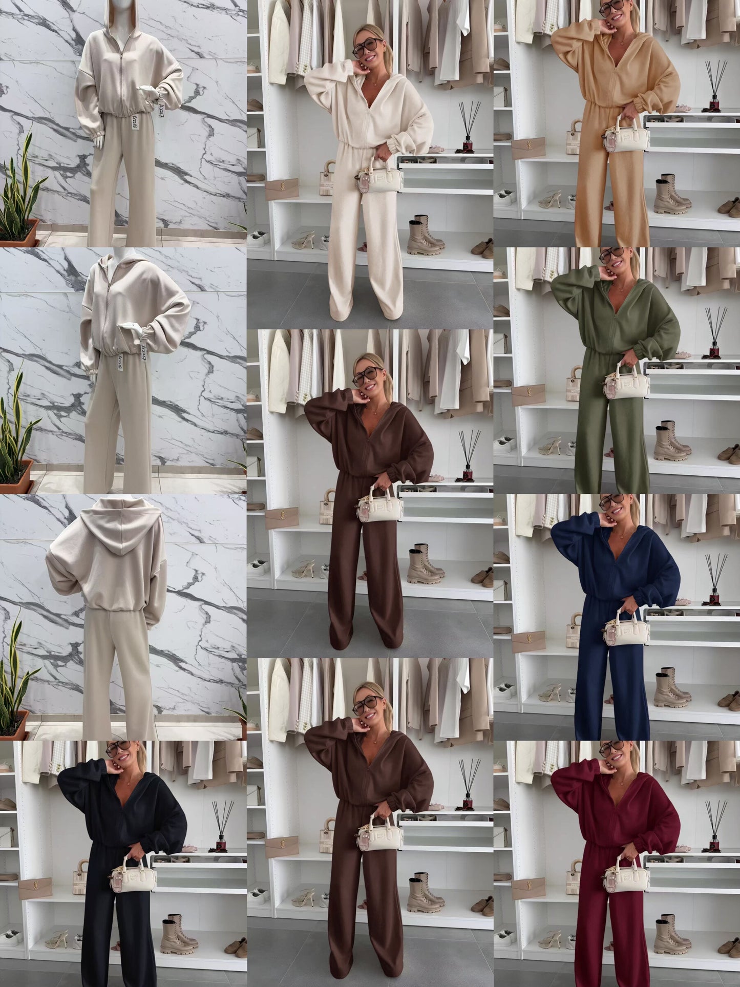 Oversized zipped vest and pants set