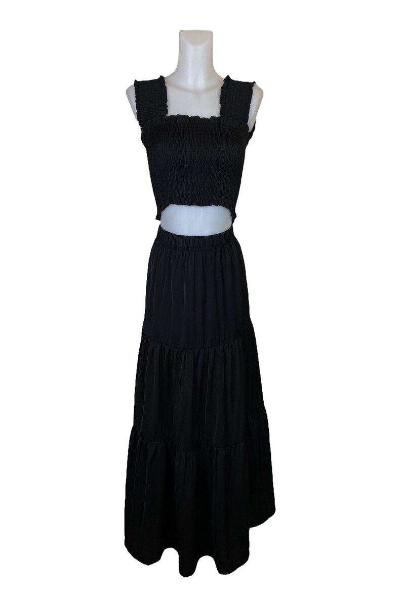 PLAIN TOP AND SKIRT SET