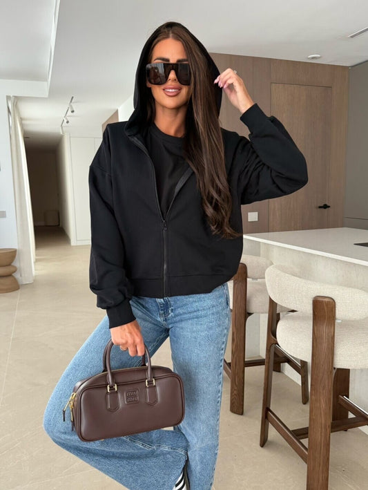 Hoodie with zip and pockets