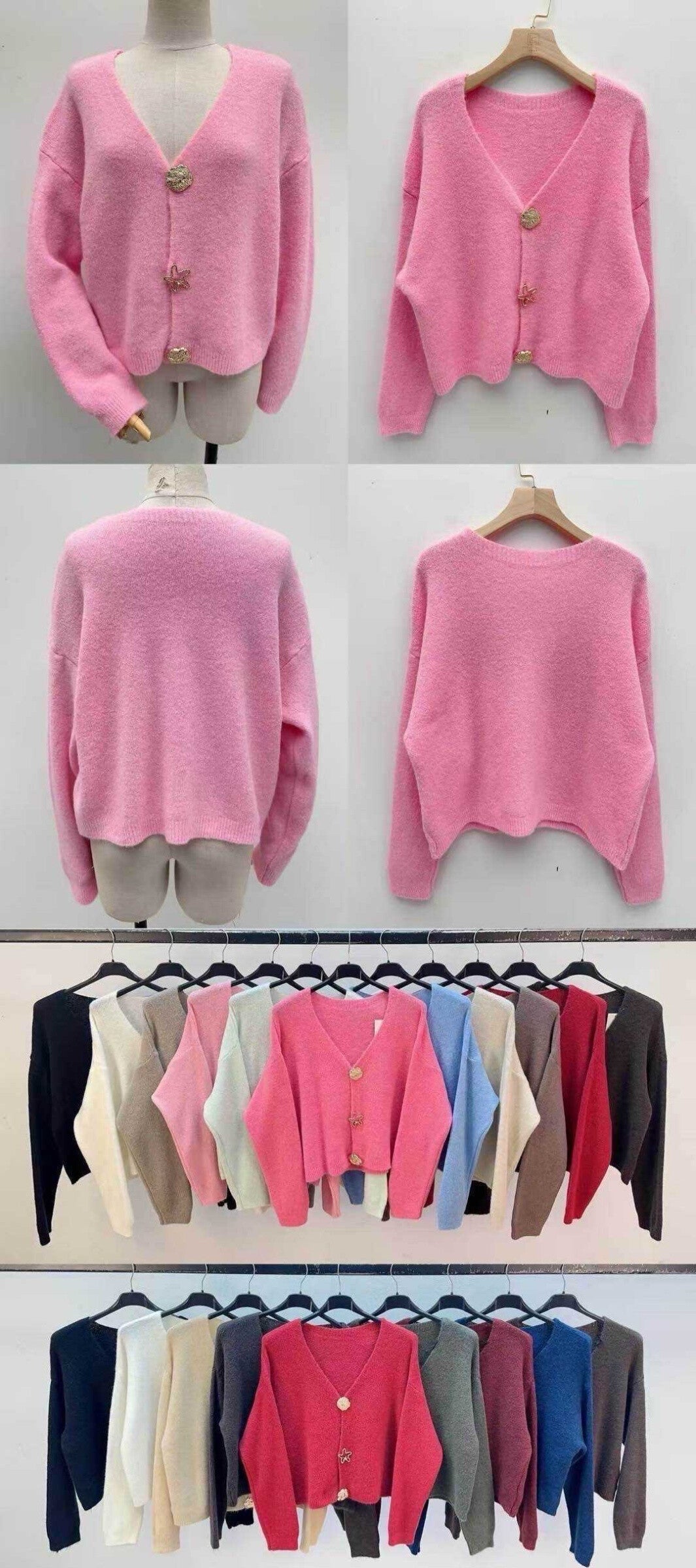 Baby alpaca vest with golden buttons