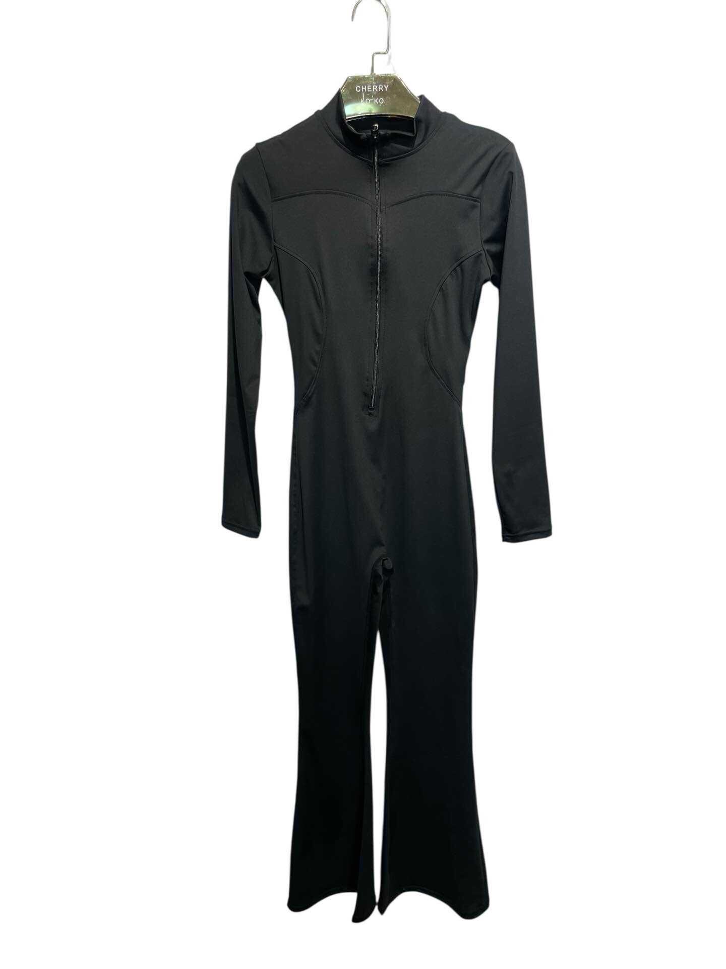 LANA – Fitted zip-up jumpsuit with high collar