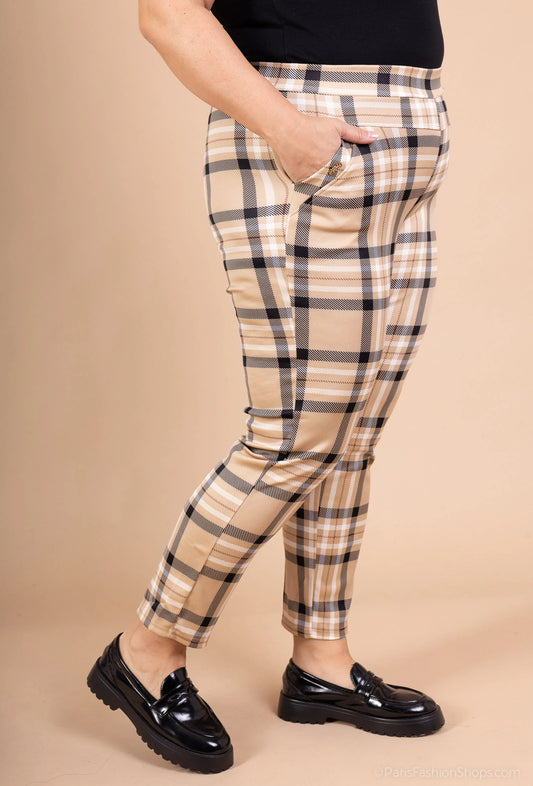 Plus size plaid leggings