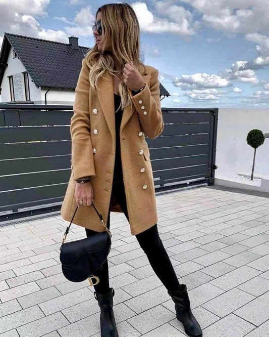 Chic coat with gold buttons