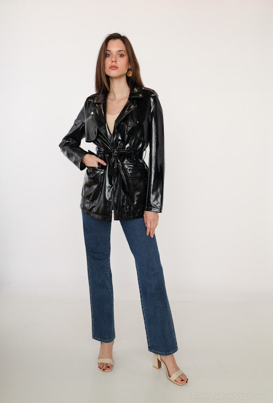 Stylish faux leather coat