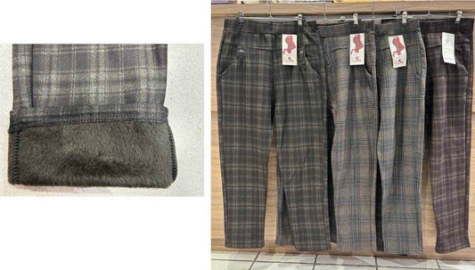 Large -Size filled Checkered Pants