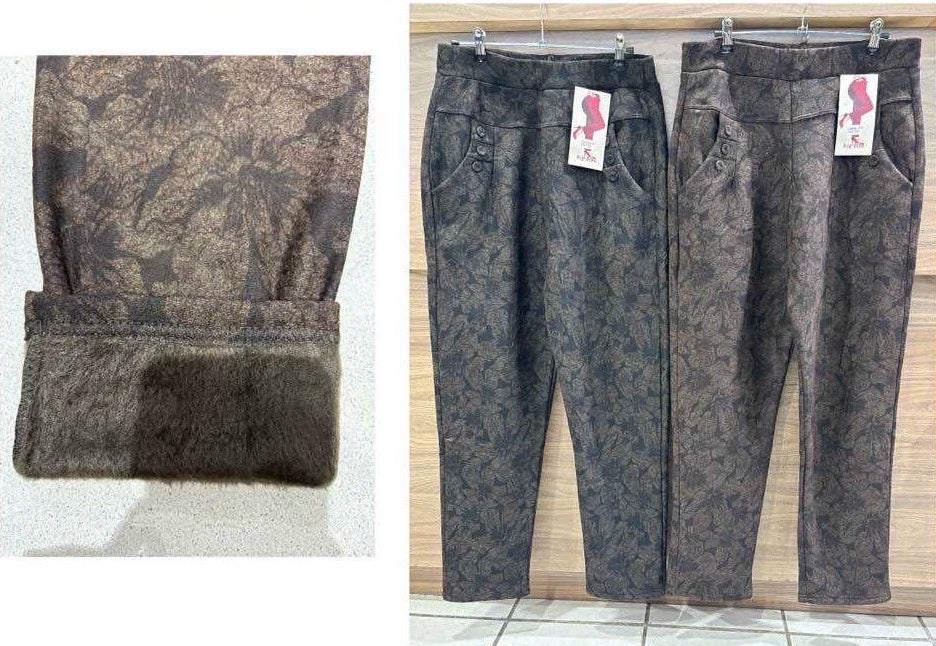 Large -sized pants thicket flower patterns
