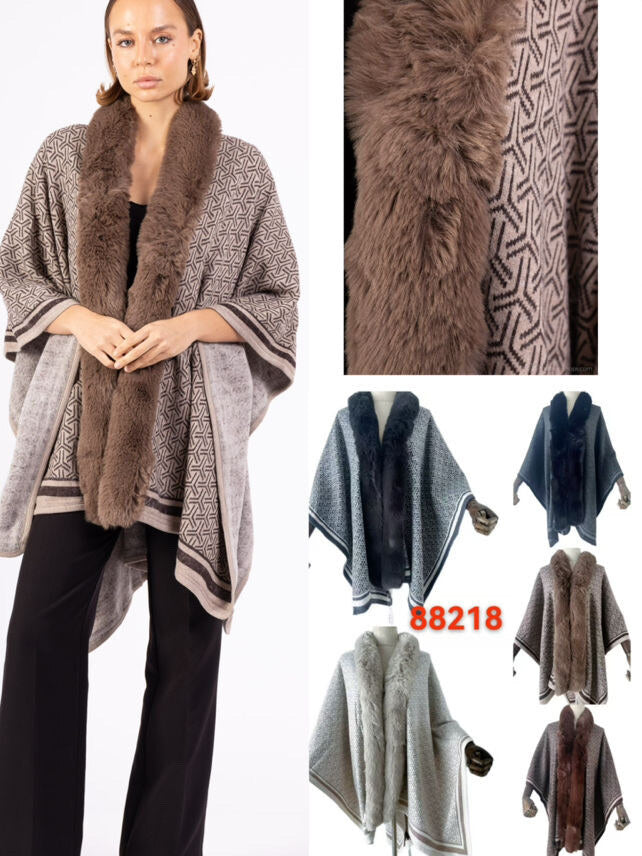 Women's Cozy Faux Fur Cape