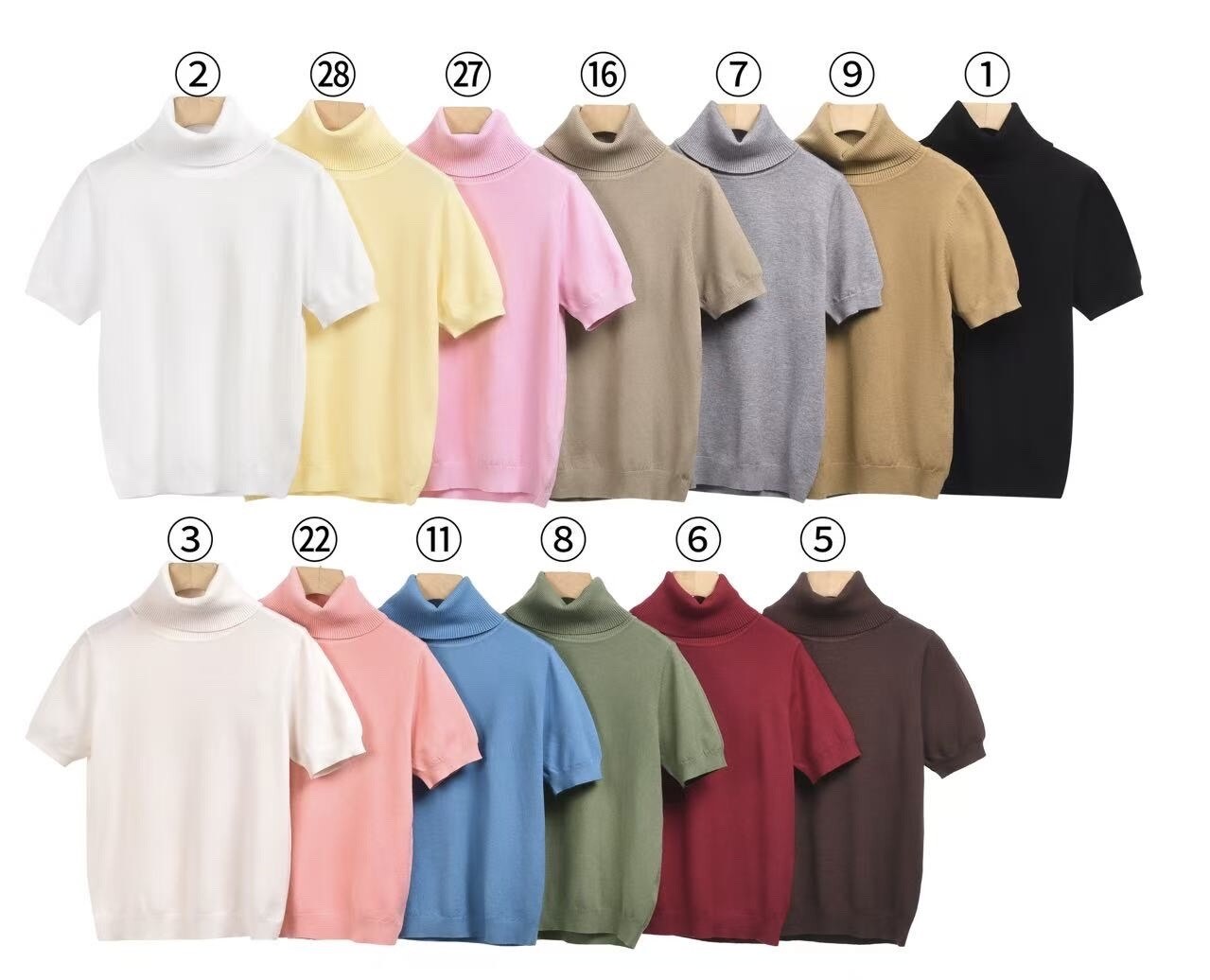 Short sleeve rolled collar