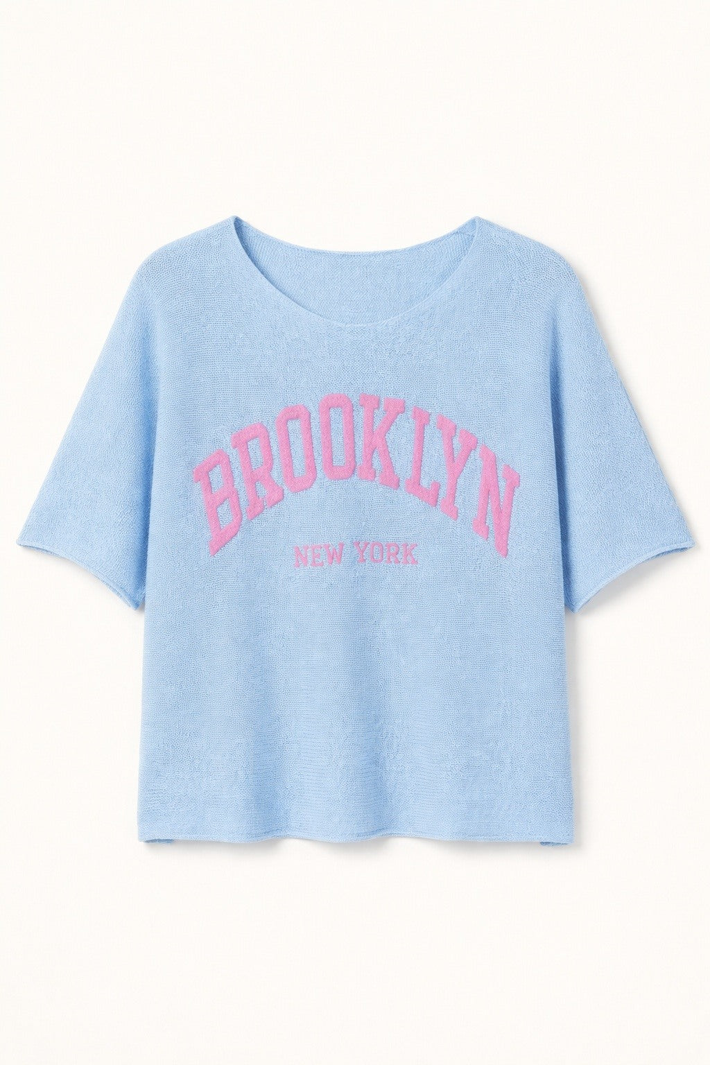 Fine knit sweater with BROOKLYN New York embroidery, loose cut