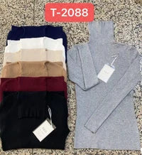 Striped Sweater with Chimney Collar