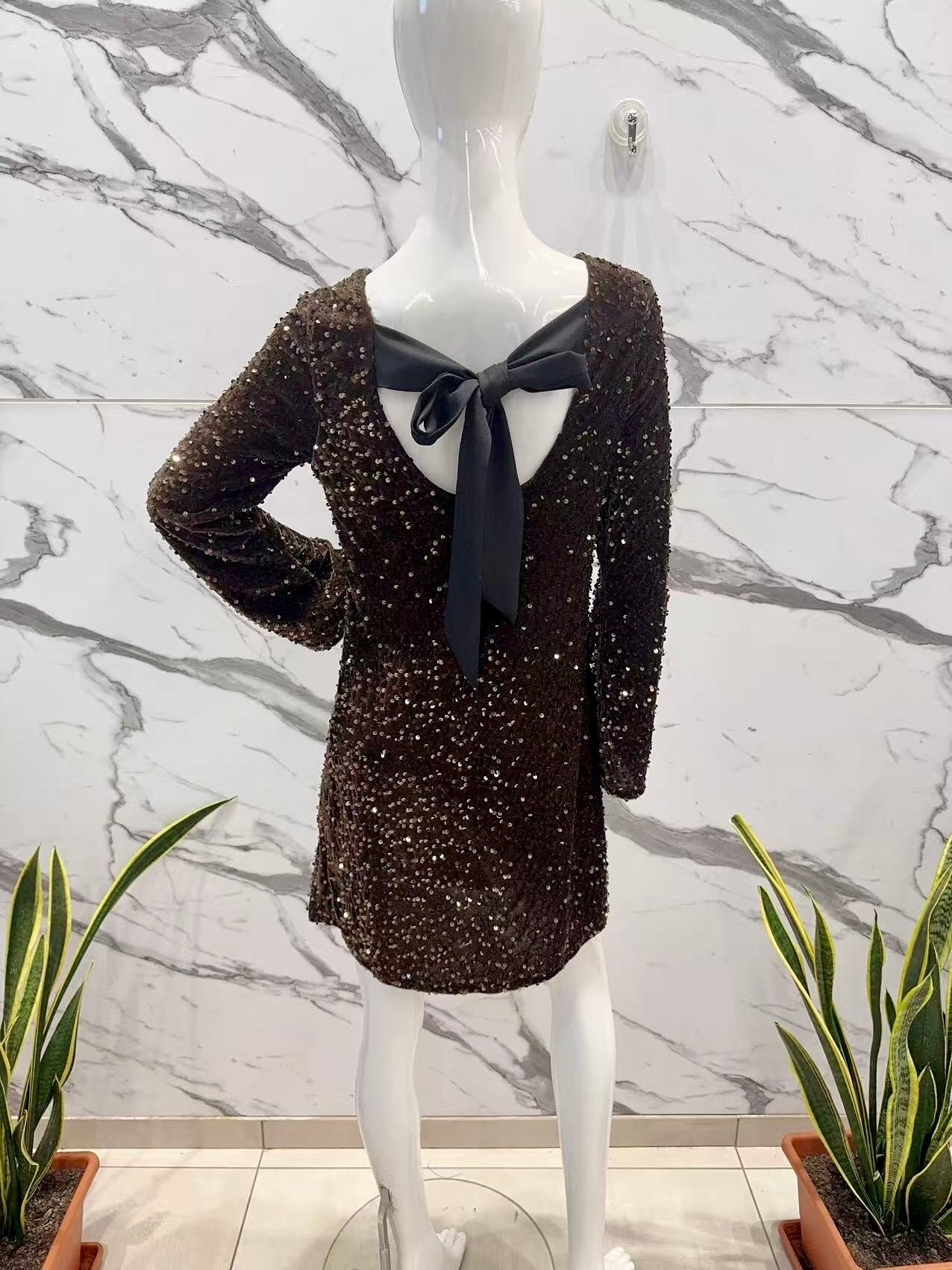 Sequins Dress knot on the back