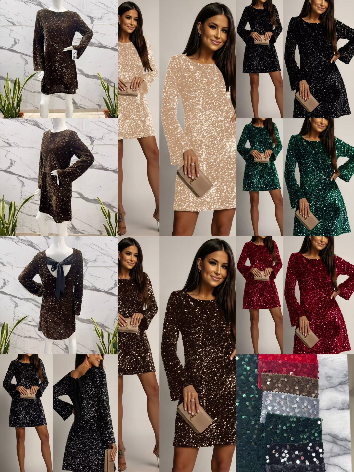 Sequins Dress knot on the back