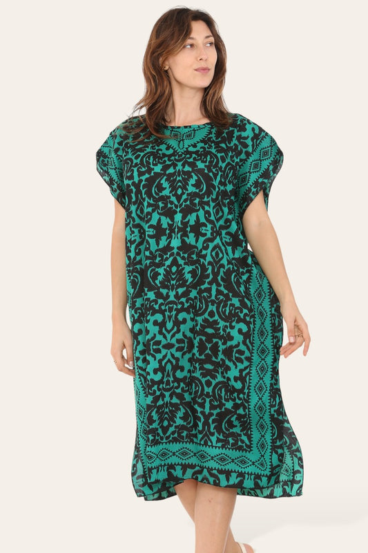 Short Caftan Dress, Ethnic Print, New Collection, Ref-7005