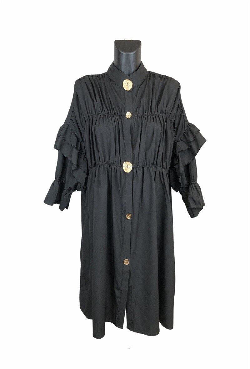 Ruched shirt dress