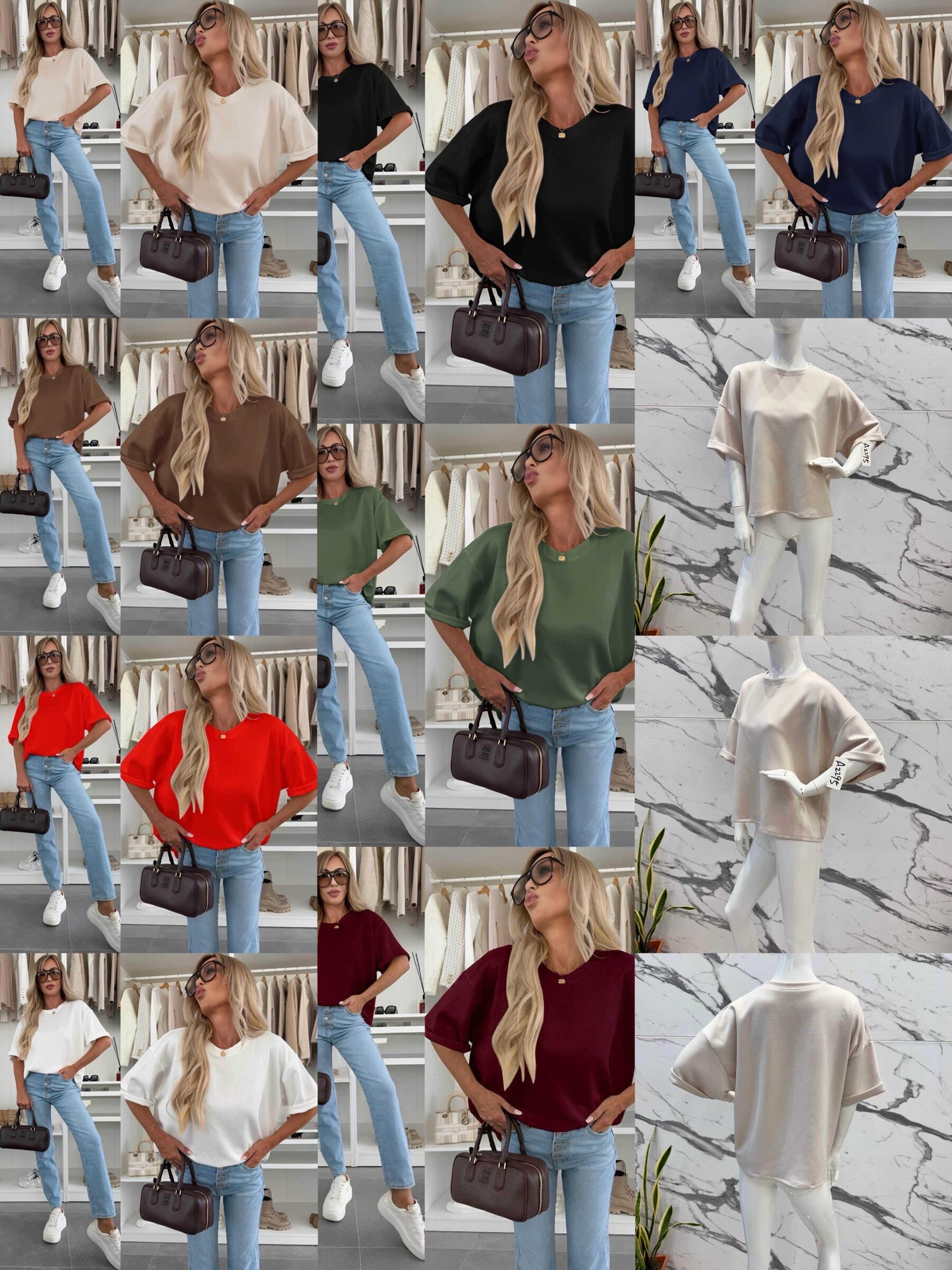 Top oversize short -sleeved