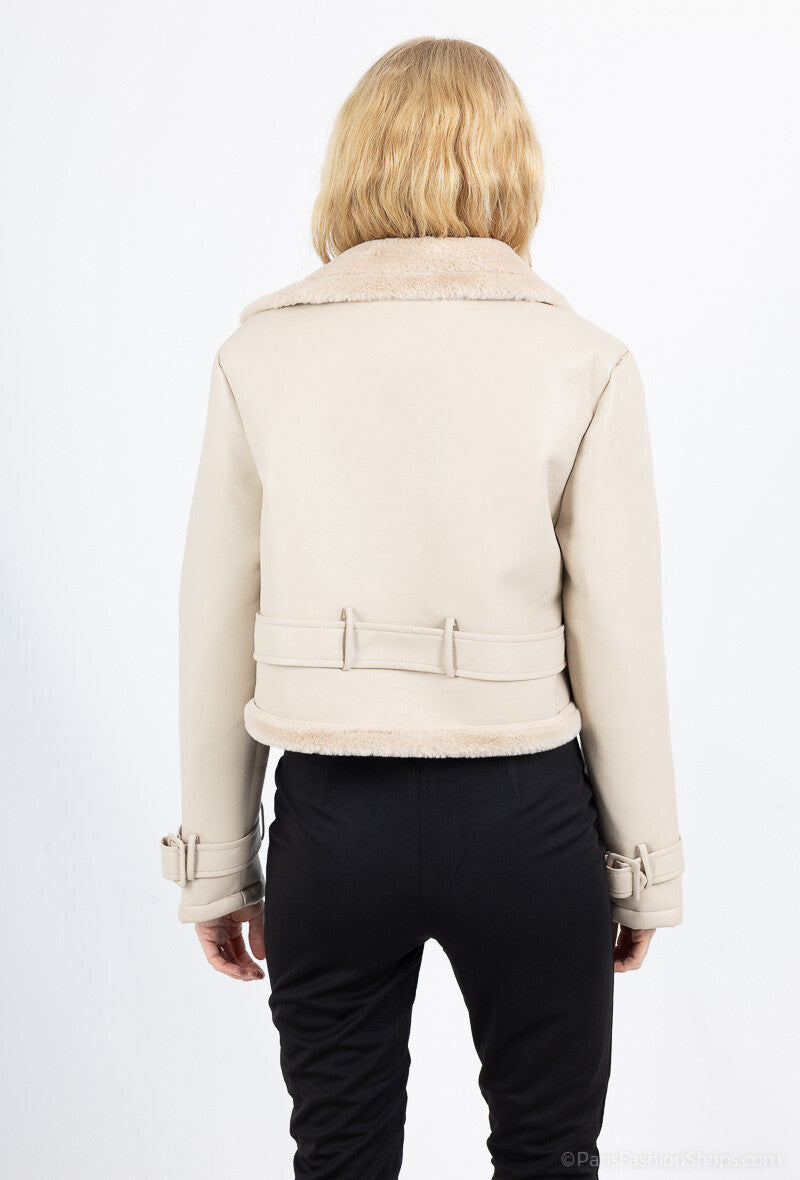 Trench Short Leatherette Fur coat