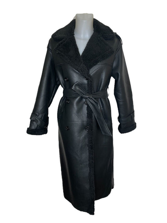 PU Fur Trench Coat