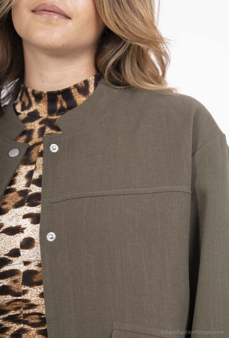 Linen bombers jacket