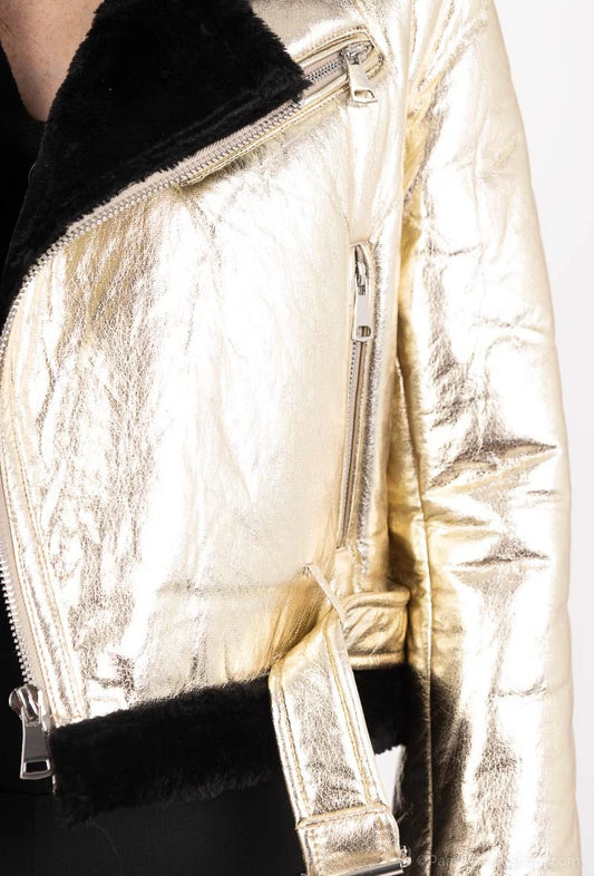 PU Varnish Fur Jacket