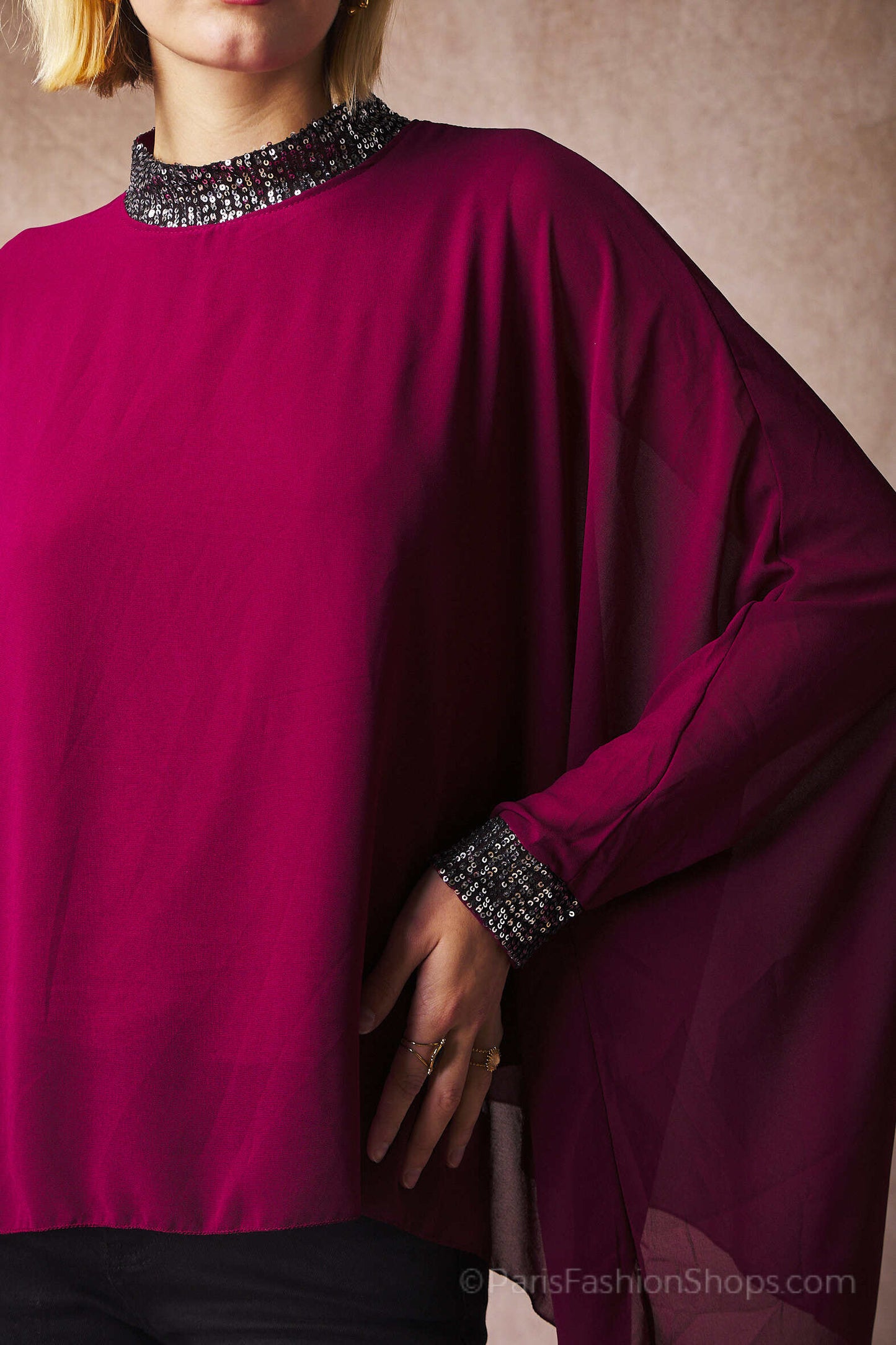 Loose blouse with sequins