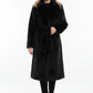Long twisted faux fur coat with hood – Warm and elegant cocoon style