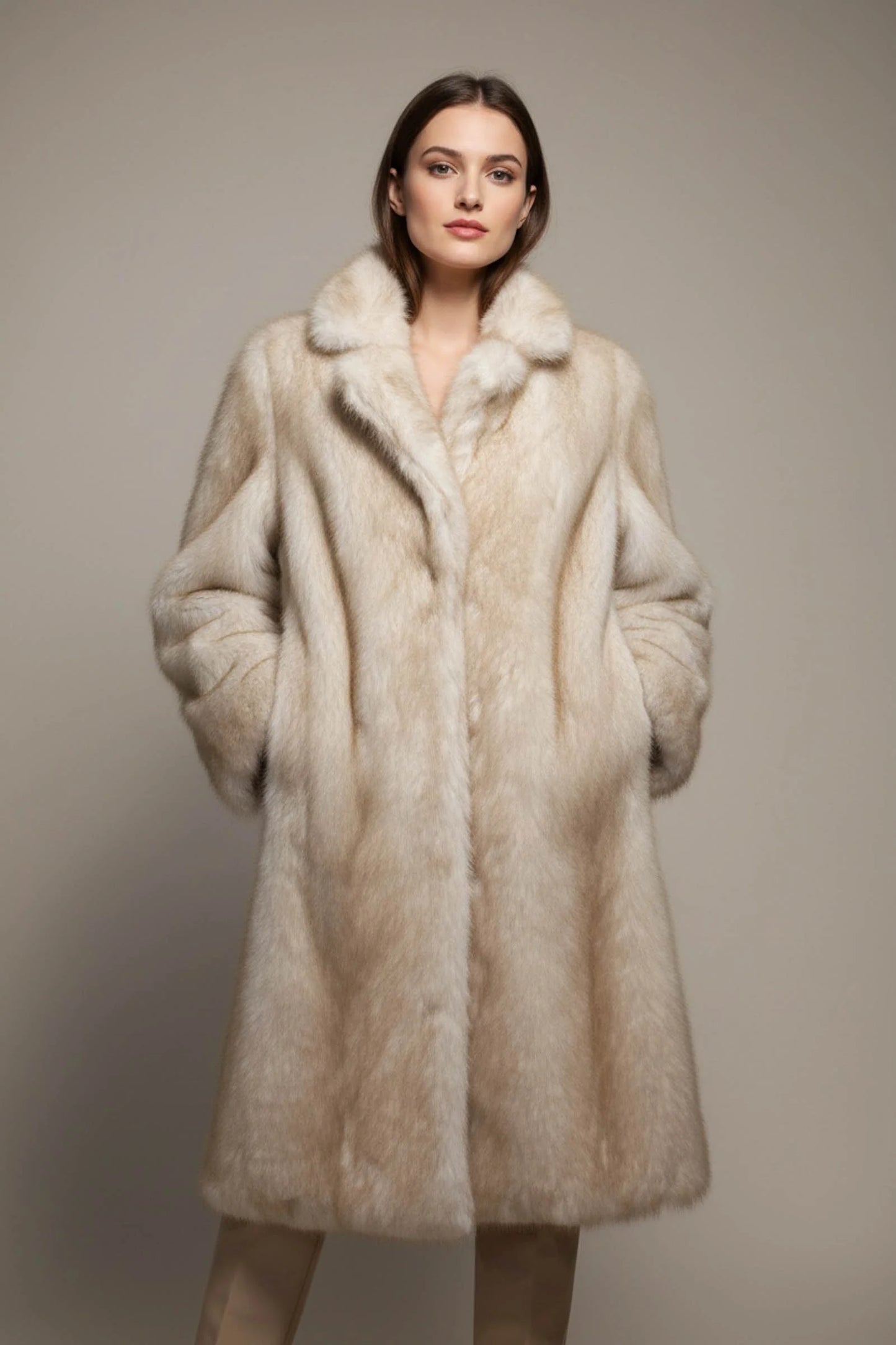 MONROE – Long coat in premium faux fur