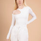Asymmetric one-shoulder bodysuit