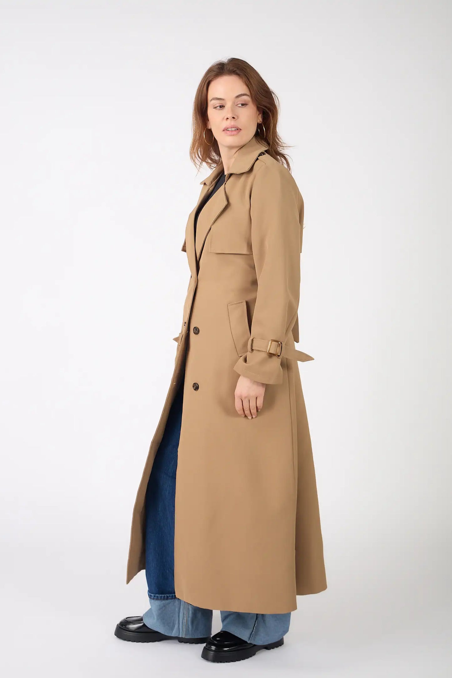 ALTHEA Trench Coat – Long Elegant Belted