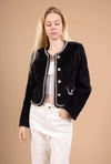 Structured cropped jacket with jewel buttons – refined couture spirit
