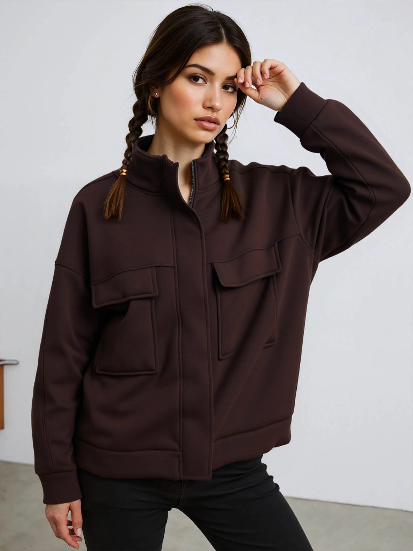 MALONE – Chunky knit cargo set with large pocket jacket