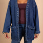 Denim jacket with decorative lacing, trendy relaxed fit