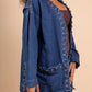 Denim jacket with decorative lacing, trendy relaxed fit