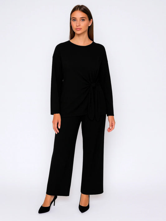 Ladies side tie top and trouser set