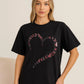 Ladies Butterfly Hearts Oversized Tshirt