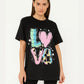 Ladies Multi Love Oversized Tshirt