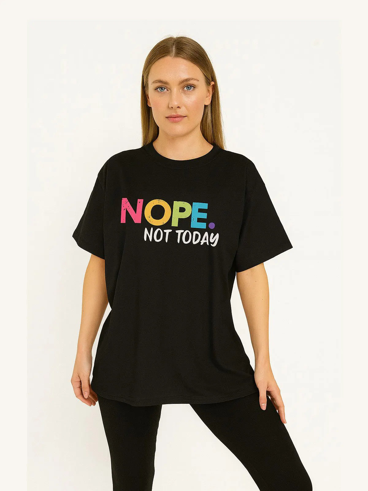 Ladies Nope Not Today  Multicolour Oversized Tshirt