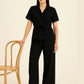 Italian Ladies Short Sleeve Tie Waisted Co-ord Set
