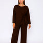 Ladies side tie top and trouser set