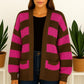 knitted balloon sleeve cropped cardigan