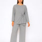 Ladies side tie top and trouser set